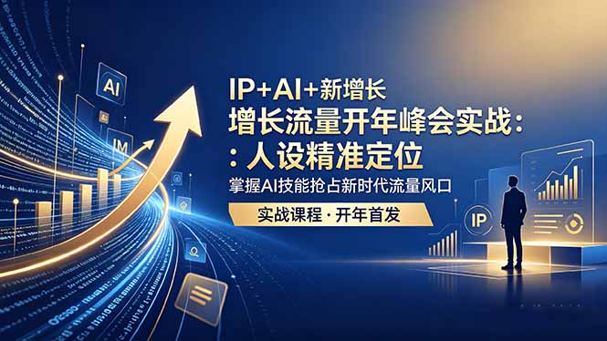 (18530期) IP+AI+新增长 流量开年 峰会实战:人设精准定位 掌握AI技能抢占新时代流量风口-宇文网创