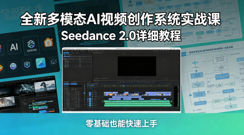 全新多模态AI视频创作系统实战课，Seedance 2.0详细教程，零基础也能快速上手-宇文网创