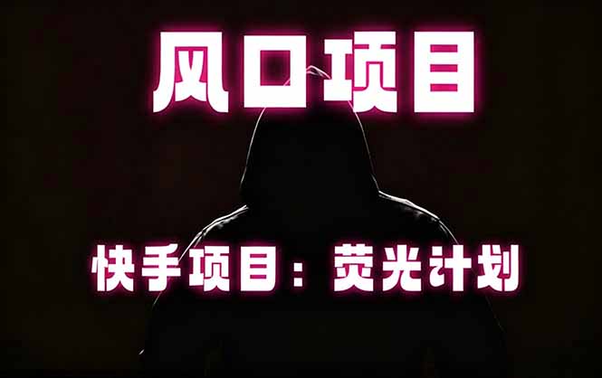 (18560期)快手风口项目,荧光计划托管,长期稳定,适合批量做-宇文网创