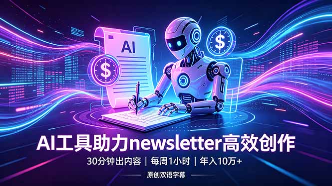 （18279期）做newsletter怕费时间？AI工具帮你30分钟出内容，每周1小时，年入10万+【原创双语字幕】-宇文网创