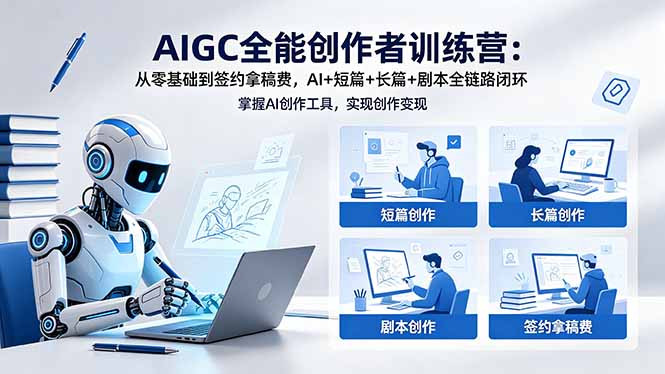 （18403期）AIGC全能创作者训练营：从零基础到签约拿稿费，AI+短篇+长篇+剧本全链路闭环-宇文网创