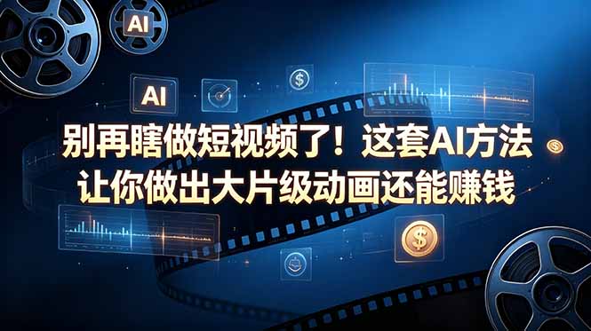 (18549期)别再瞎做短视频了!这套 AI 方法让你做出大片级动画还能赚钱【原创双语字幕】-宇文网创