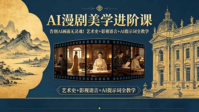 （18480期）告别AI画面无灵魂！AI漫剧美学进阶课，艺术史+影视语言+AI提示词全教学-宇文网创