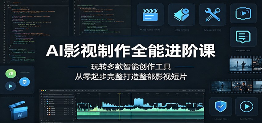 AI影视制作全能进阶课：玩转多款智能创作工具，从零起步完整打造整部影视短片-宇文网创