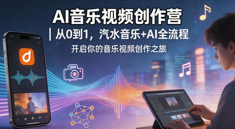 AI音乐视频创作营｜从0到1，汽水音乐+AI全流程，开启你的音乐视频创作之旅-宇文网创