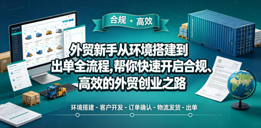 外贸新手从环境搭建到出单全流程，帮你快速开启合规、高效的外贸创业之路-宇文网创