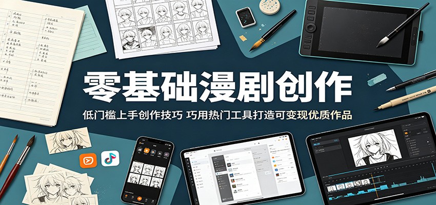 零基础漫剧创作：低门槛上手创作技巧，巧用热门工具打造可变现优质作品-宇文网创