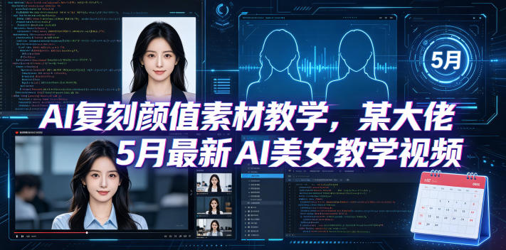 AI复刻颜值素材教学,某大佬5月最新AI美女教学视频,内含4月好物复刻教学-宇文网创