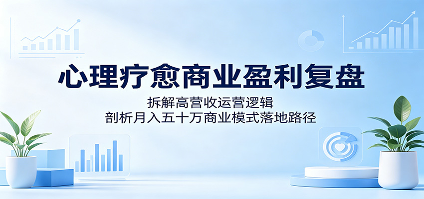 心理疗愈商业盈利复盘:拆解高营收运营逻辑,剖析月入五十万商业模式落地路径-宇文网创