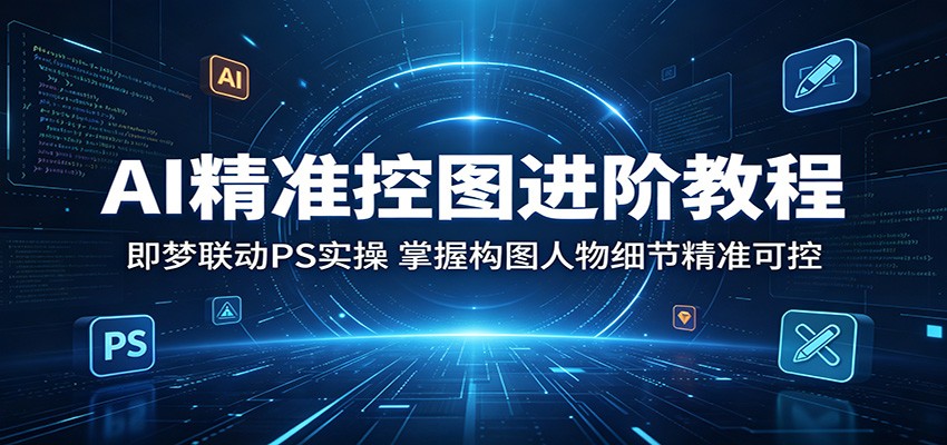 AI精准控图进阶教程：即梦联动PS实操，掌握构图人物细节精准可控-宇文网创