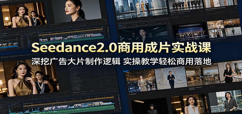 Seedance2.0商用成片实战课:深挖广告大片制作逻辑,实操教学轻松商用落地-宇文网创