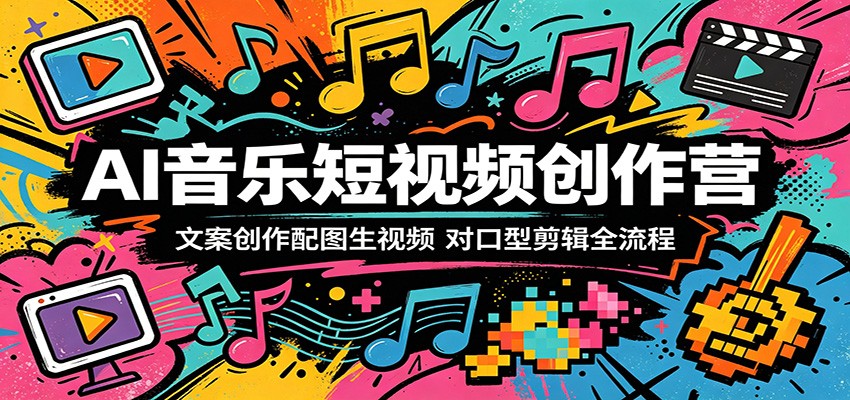 AI音乐短视频创作营：文案创作配图生视频，对口型剪辑全流程-宇文网创