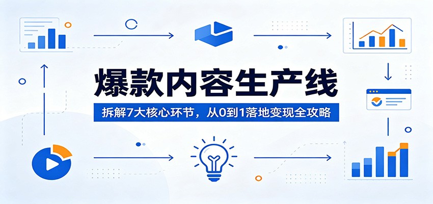 爆款内容生产线：拆解7大核心环节，从0到1落地变现全攻略-宇文网创