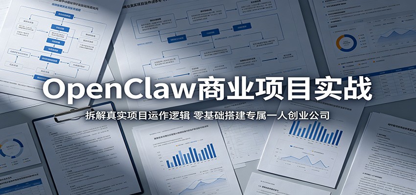 OpenClaw商业项目实战:拆解真实项目运作逻辑,零基础搭建专属一人创业公司-宇文网创