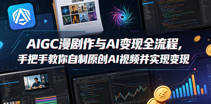 AIGC漫剧创作与AI变现全流程，手把手教你自制原创AI视频并实现变现-宇文网创
