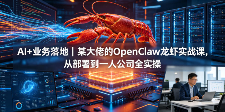 AI+业务落地｜某大佬的OpenClaw小龙虾实战课，从部署到一人公司全实操-宇文网创