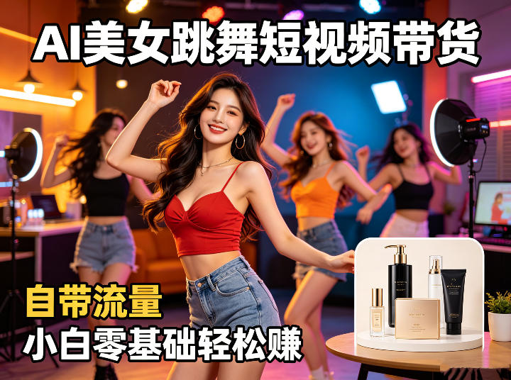 AI美女跳舞短视频带货：自带流量，小白零基础轻松賺，详细拆解-宇文网创