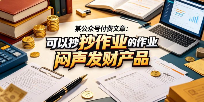 某公众号付费文章：可以抄作业的闷声发财产品-宇文网创