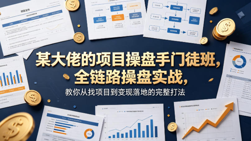 某大佬的项目操盘手门徒班，全链路操盘实战，教你从找项目到变现落地的完整打法-宇文网创