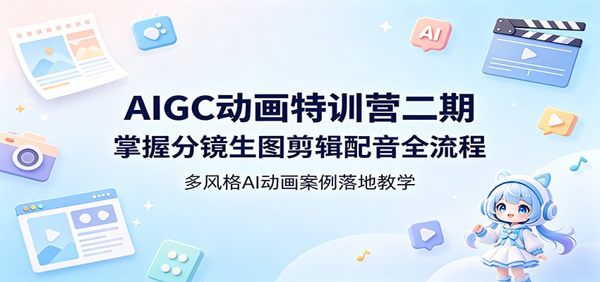 AIGC动画特训营二期：掌握分镜生图剪辑配音全流程，多风格AI动画案例落地教学-宇文网创