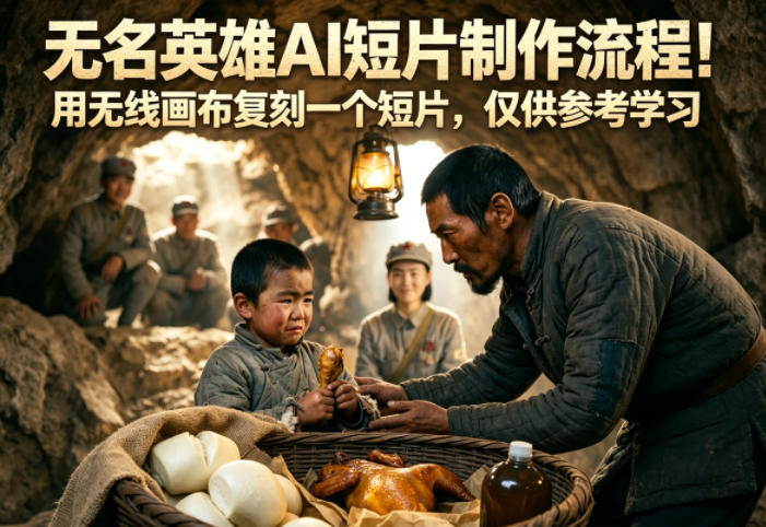 无名英雄AI短片制作流程！用无线画布复刻一个短片，仅供参考学习-宇文网创