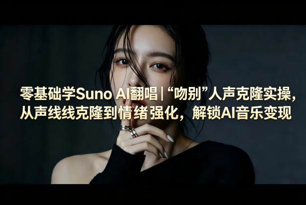 零基础学Suno AI翻唱｜《吻别》人声克隆实操，从声线克隆到情绪强化，解锁AI音乐变现-宇文网创