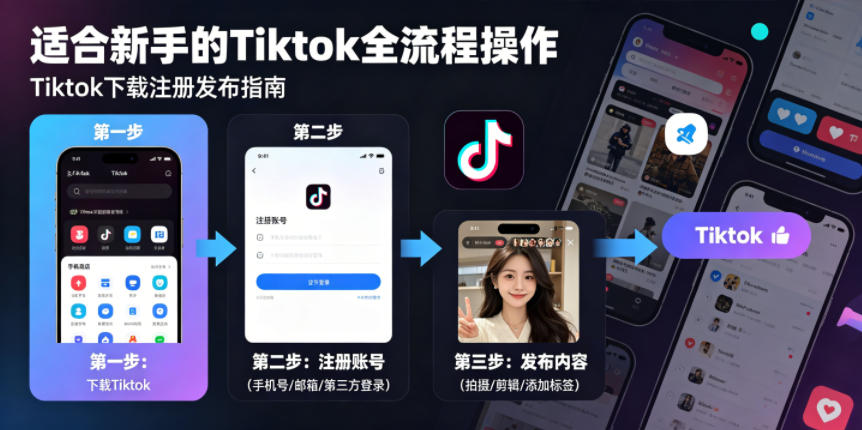 Tiktok下载注册发布，适合新手的Tiktok全流程操作-宇文网创