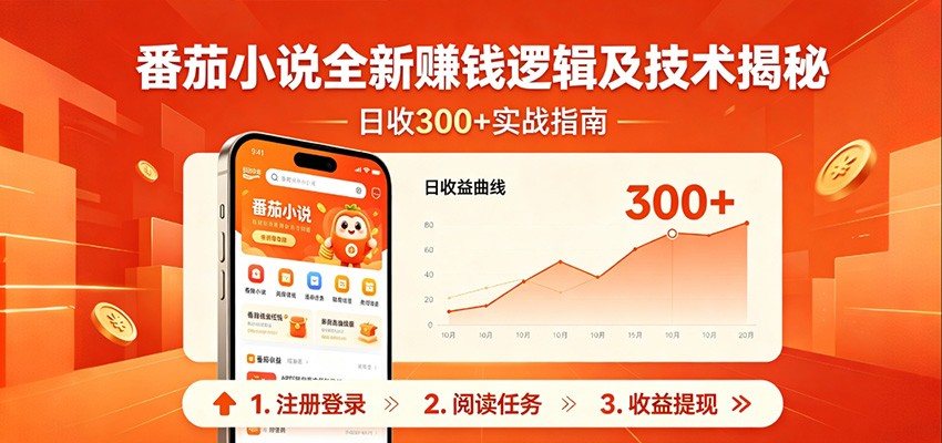 番茄小说全新赚钱逻辑及技术日收300+，小白新书皆可做！无脑赚就行了！-宇文网创