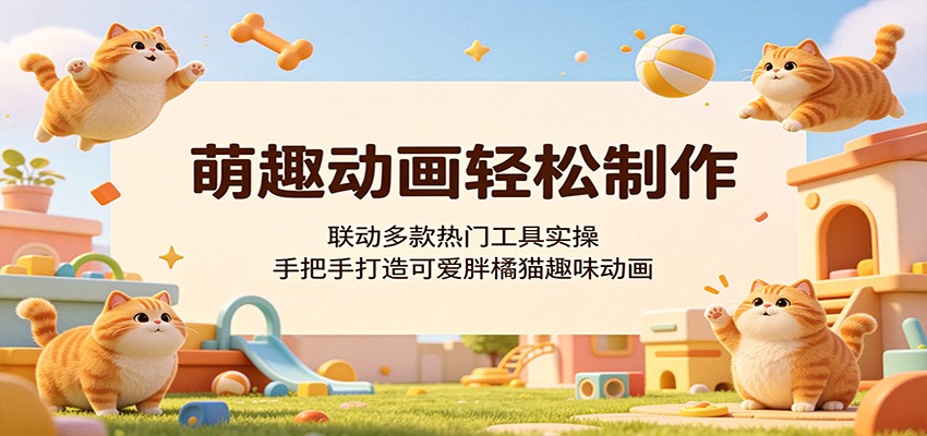 萌趣动画轻松制作，联动多款热门工具实操，手把手打造可爱胖橘猫趣味动画-宇文网创