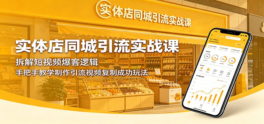 实体店同城引流实战课：拆解短视频爆客逻辑，手把手教学制作引流视频复制成功玩法-宇文网创