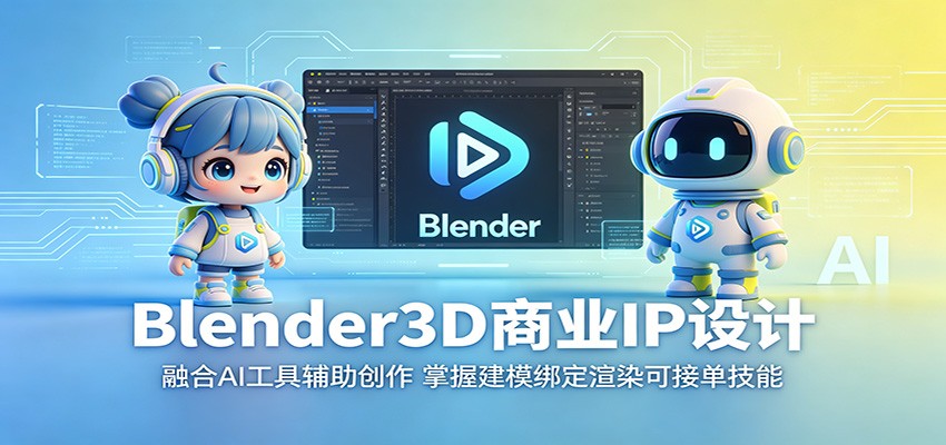 Blender3D商业IP设计：融合AI工具辅助创作，掌握建模绑定渲染可接单技能-宇文网创
