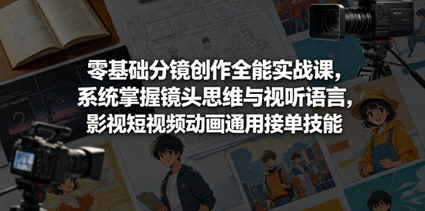零基础分镜创作全能实战课,系统掌握镜头思维与视听语言,影视短视频动画通用接单技能-宇文网创