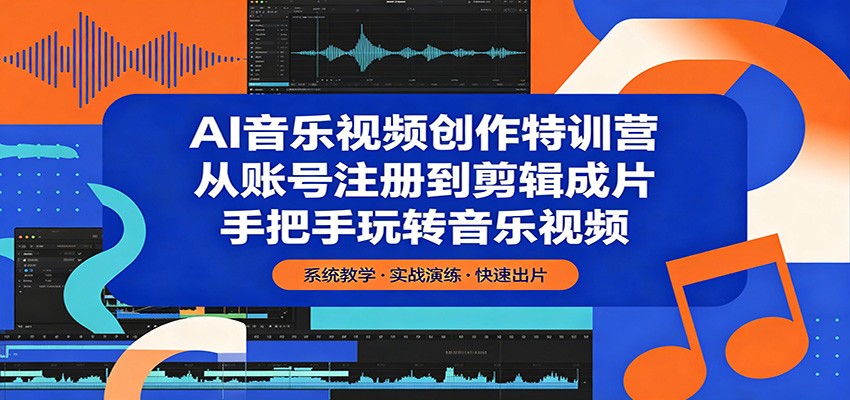 AI音乐视频创作特训营：从账号注册到剪辑成片，手把手玩转音乐视频-宇文网创