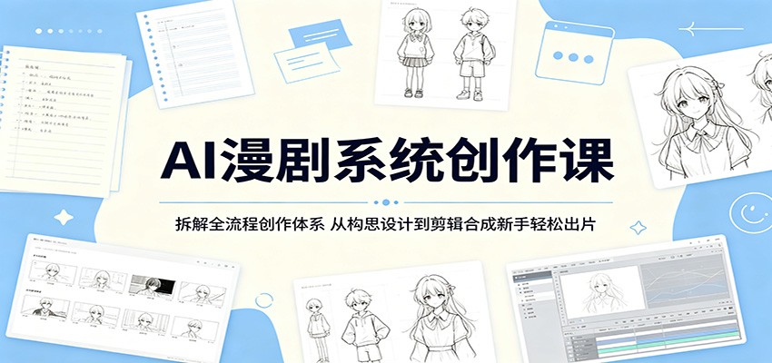 AI漫剧系统创作课：拆解全流程创作体系，从构思设计到剪辑合成新手轻松出片-宇文网创