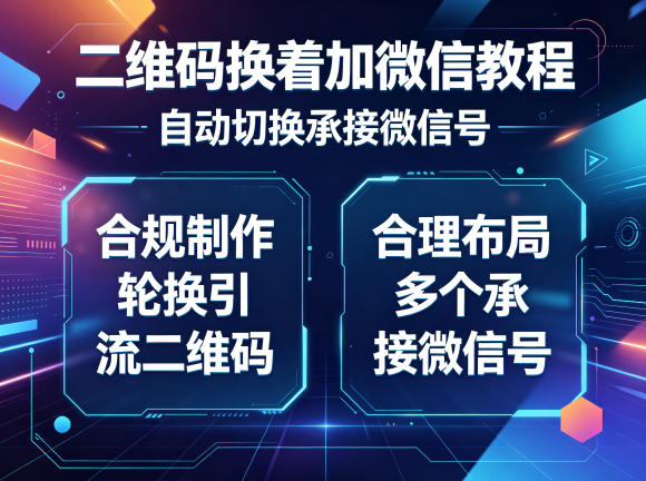 二维码换着加微信教程，自动切换承接微信号，合规制作轮换引流二维码，合理布局多个承接微信号-宇文网创