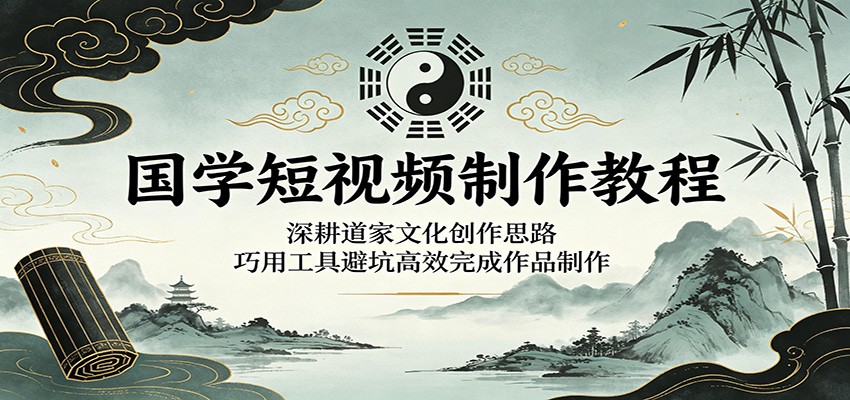 国学短视频制作教程：深耕道家文化创作思路，巧用工具避坑高效完成作品制作-宇文网创
