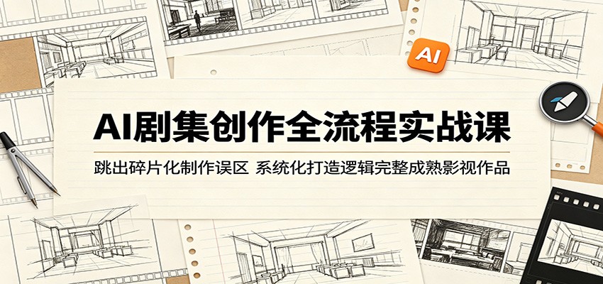 AI剧集创作全流程实战课:跳出碎片化制作误区,系统化打造逻辑完整成熟影视作品-宇文网创