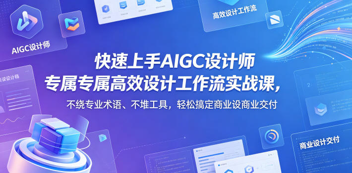 快速上手AIGC设计师专属高效设计工作流实战课，不绕专业术语、不堆工具，轻松搞定商业设计交付-宇文网创