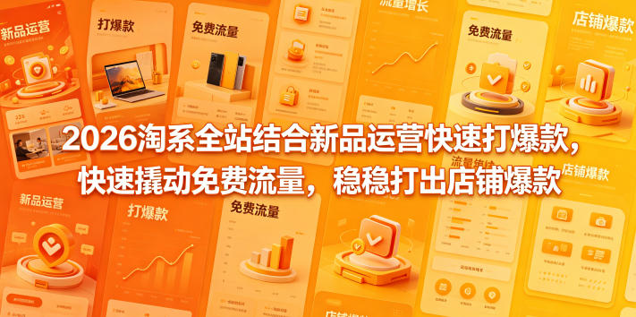 2026淘系全站结合新品运营快速打爆款，快速撬动免费流量，稳稳打出店铺爆款（更新5月12日）-宇文网创