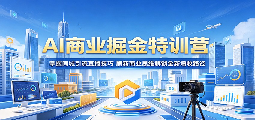 AI商业掘金特训营：掌握同城引流直播技巧，刷新商业思维解锁全新增收路径-宇文网创