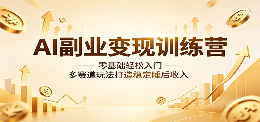 AI副业变现训练营：零基础轻松入门，多赛道玩法打造稳定睡后收入-宇文网创