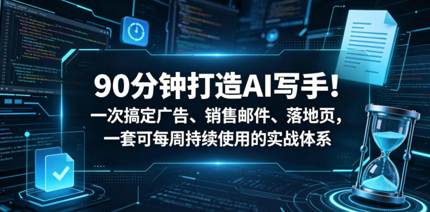 90分钟打造AI写手!一次搞定广告、销售邮件、落地页,一套可每周持续使用的实战体系【原创双语字幕】-宇文网创