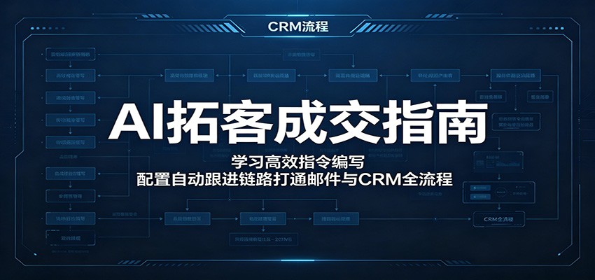 AI拓客成交指南：学习高效指令编写，配置自动跟进链路打通邮件与CRM全流程-宇文网创
