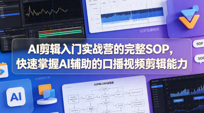 AI剪辑入门实战营的完整SOP，快速掌握AI辅助的口播视频剪辑能力-宇文网创
