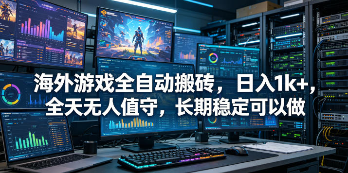 海外游戏全自动搬砖项目，日入1k+，全天无人值守，长期稳定可以做【揭秘】-宇文网创