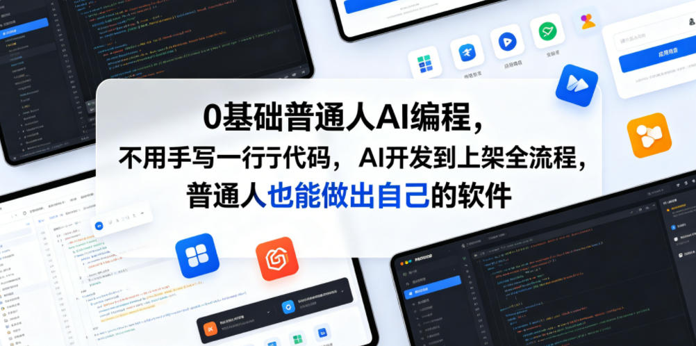 0基础普通人AI编程,不用手写一行代码,AI开发到上架全流程,普通人也能做出自己的软件-宇文网创