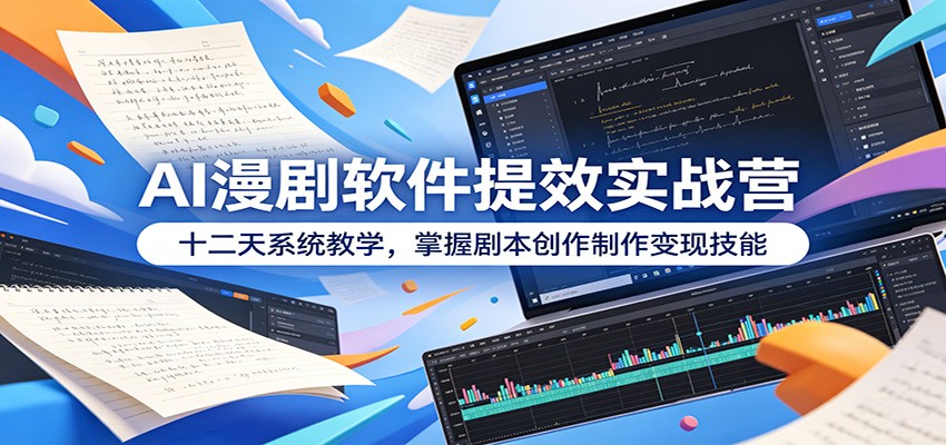 AI漫剧软件提效实战营:十二天系统教学,掌握剧本创作制作变现技能-宇文网创