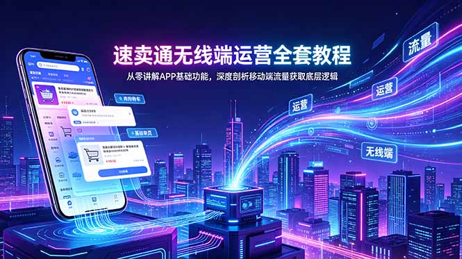 (18904期)速卖通无线端运营全套教程,从零讲解APP基础功能,深度剖析移动端流量获取底层逻辑-宇文网创