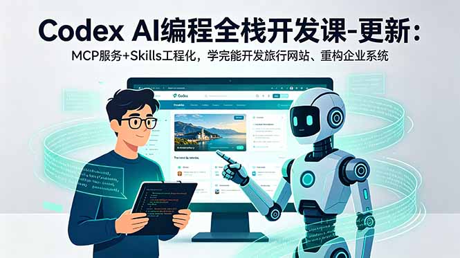 (18858期)Codex AI编程全栈开发课-更新:MCP服务+Skills工程化,学完能开发旅行网站、重构企业系统-宇文网创