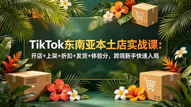 （18984期）TikTok东南亚本土店实战课：开店+上架+折扣+发货+体验分，跨境新手快速入局-宇文网创